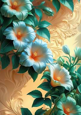 Floral arrangement with hibiscus flowers