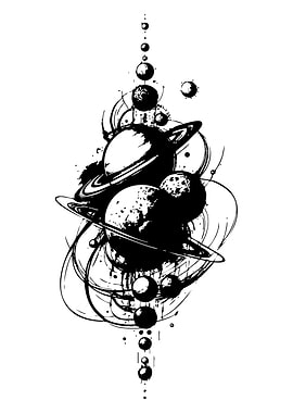 Planets in Black and White Ink