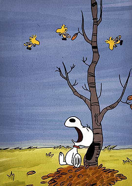 Snoopy and Woodstock Cartoon Illustration