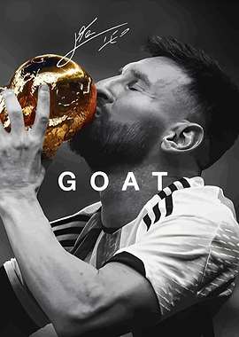 Lionel Messi World Cup Victory Portrait
