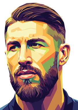 Sergio Ramos Pop Art Portrait