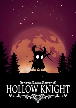 Hollow Knight Silhouette Under Moonlight
