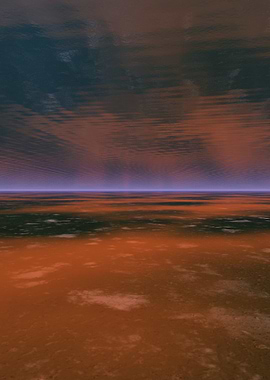 Abstract Landscape with Orange and Blue Hues