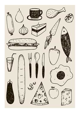 Food Sketch Illustration