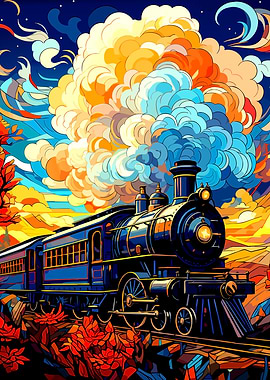 Colorful Train Journey