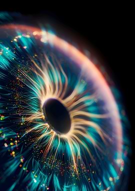 Abstract Eye with Light Streaks