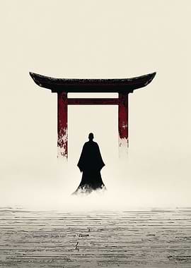 Monk at Torii Gate