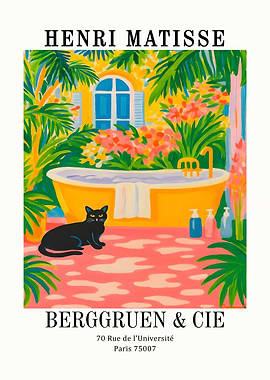 Henri Matisse Exhibition Poster with Black Cat