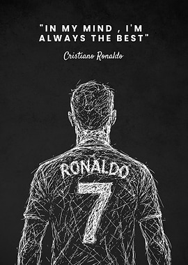 Cristiano Ronaldo I'm The Best Quotes Scribble Art