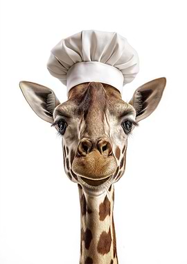 Giraffe Chef Portrait
