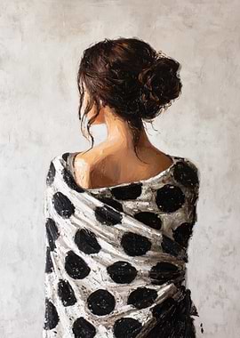 Woman with Polka Dot Shawl Painting