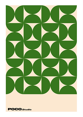 Green Geometric Pattern Art Print