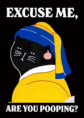 Cat with a Pearl Earring Parody