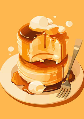 Pancakes with Syrup and Butter