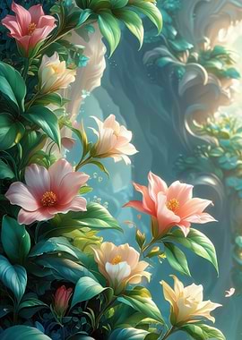 Floral Fantasy: Pink and White Blossoms