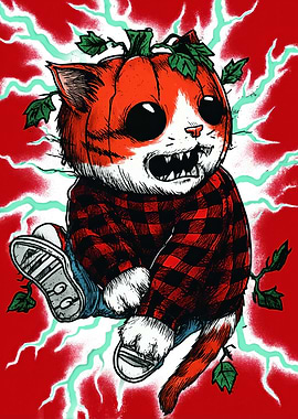Pumpkin Cat in Flannel