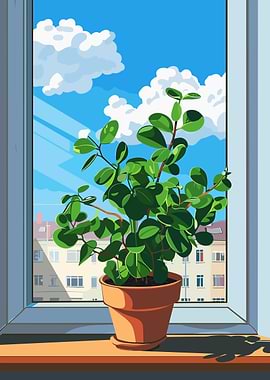 Potted Plant by the Window