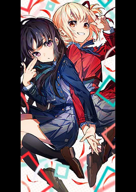 Anime Girls Back-to-Back Illustration