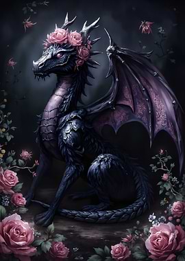 Dragon with Roses