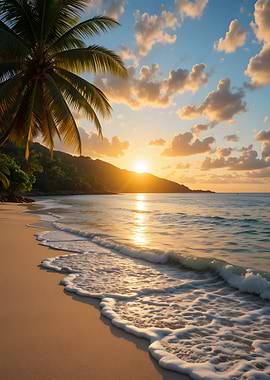 Tropical Beach Sunset Paradise