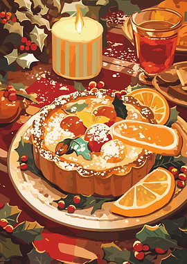Festive Holiday Tart Still Life
