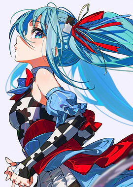 Anime Girl with Blue Hair