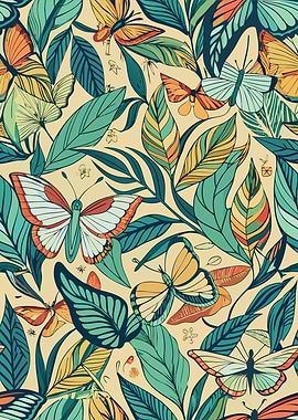 Butterfly and Leaf Pattern