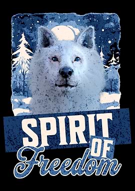 Spirit of Freedom Wolf Winter Scene