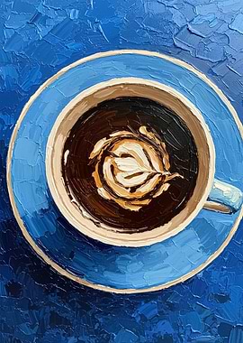 Coffee Cup Painting with Latte Art