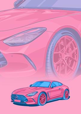 Pink and Blue Mercedes-AMG GT
