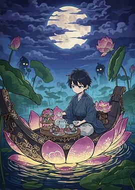 Boy Lotus Boat Tea Party