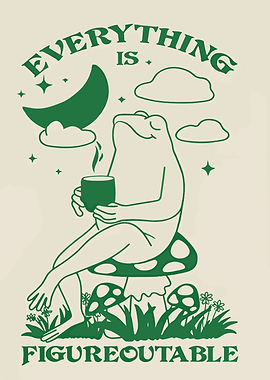 Frog on Mushroom with Coffee
