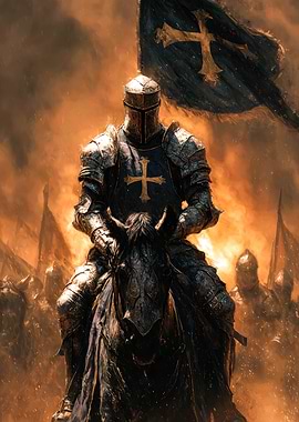 Crusader Knight on Horseback