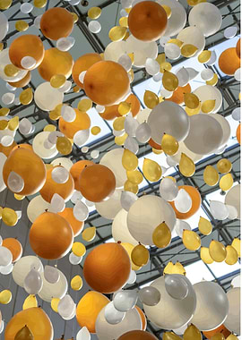 Festive Balloons: Orange, White, and Yellow