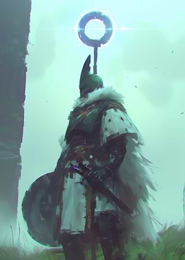 Fantasy Knight with Glowing Ring