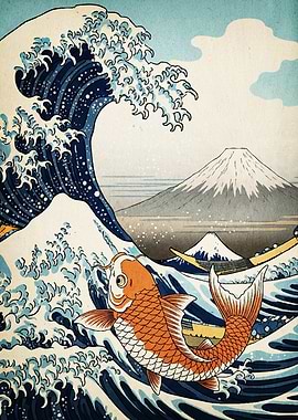 The Great Wave Koi Fish
