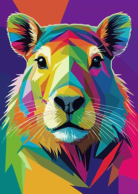 Colorful Capybara Portrait