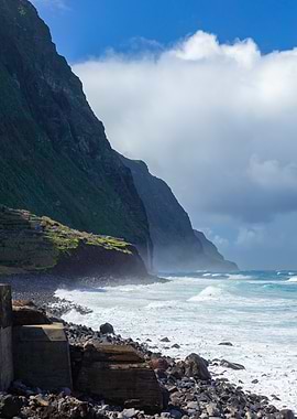 Coastal Cliffs and Ocean Waves, Madeira