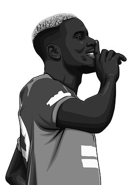 Victor Osimhen Black and White Version