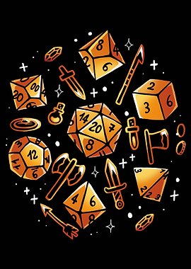 Dungeons and Dragons Dice and Weapons