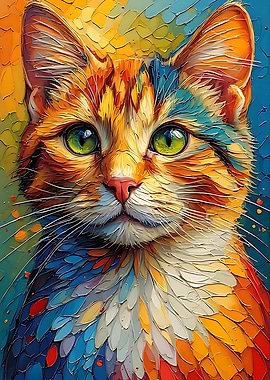 Colorful Cat Portrait