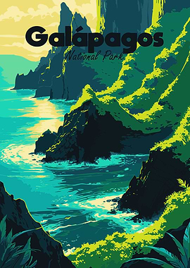 Galapagos National Park Travel Poster