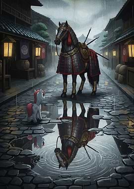 Samurai Horse Pony Rain