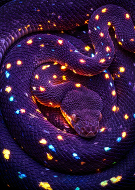Glowing Purple Snake Coiled
