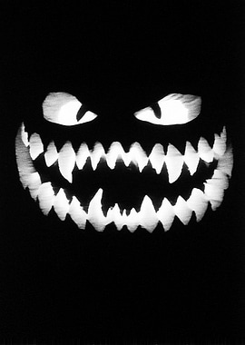 Spooky Face with Sharp Teeth