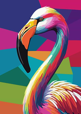 Colorful Flamingo Pop Art Illustration 2