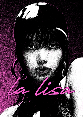 La Lisa Portrait in Black and Pink