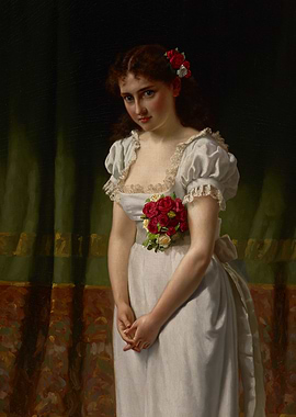 Young Woman with Flowers Painting