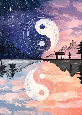 Yin Yang Landscape Reflection