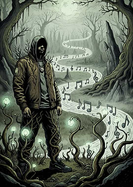 Hooded Figure Musical Forest